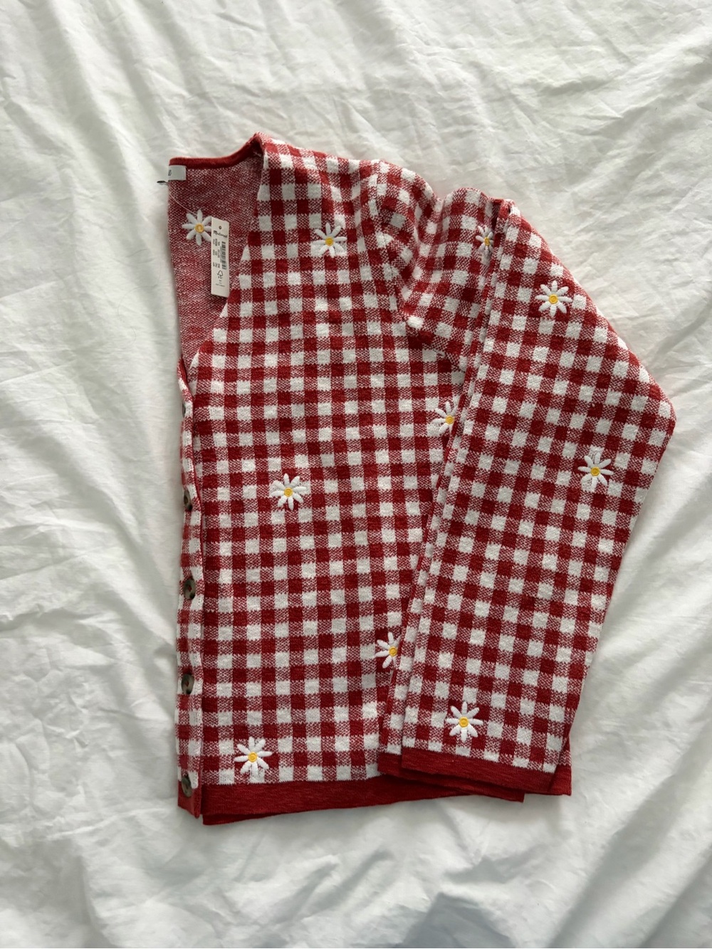 Madewell Spring Cardigan Gingham Daisy-Embroidered - Picture 7 of 12